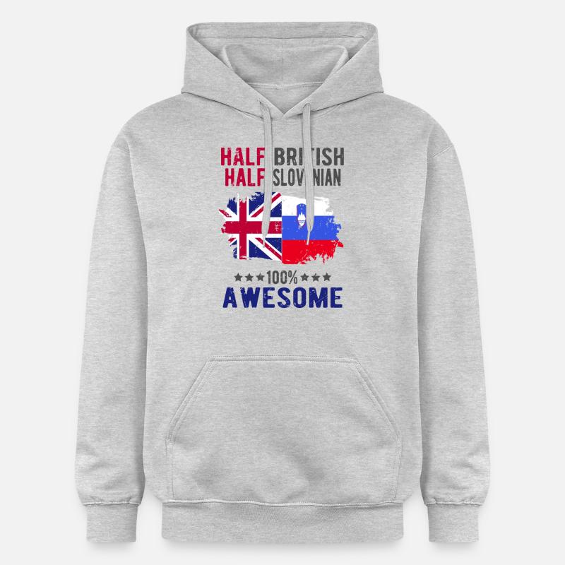 Moitié britannique moitié slovène - Sweat à capuche Softstyle® Gildan Unisexe - gris clair chiné