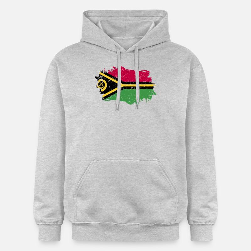 Vanuatu Drapeau Grunge Vanuatu Drapeau - Sweat à capuche Softstyle® Gildan Unisexe - gris clair chiné