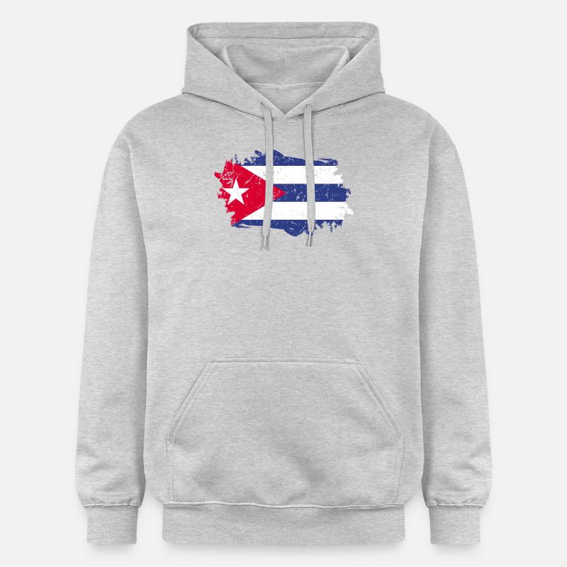 Cuba Flag Grunge Cuba Flag - Sweat à capuche Softstyle® Gildan Unisexe - gris clair chiné