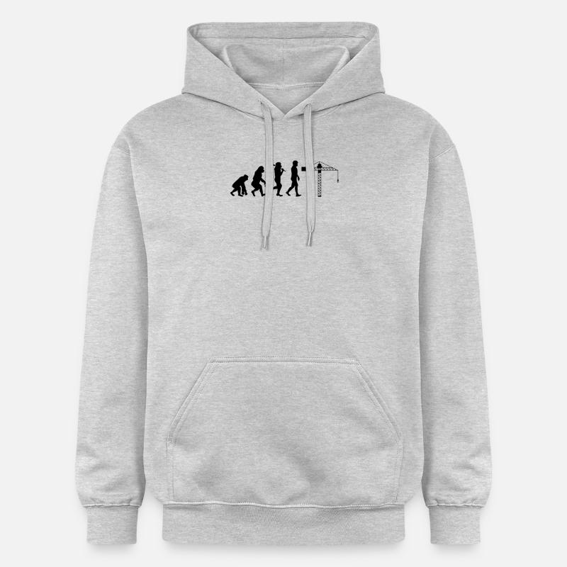 Évolution du grutier - Sweat à capuche Softstyle® Gildan Unisexe - gris clair chiné