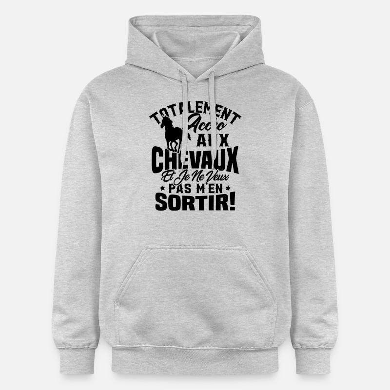 Totalement accro aux chevaux - Sweat à capuche Softstyle® Gildan Unisexe - gris clair chiné