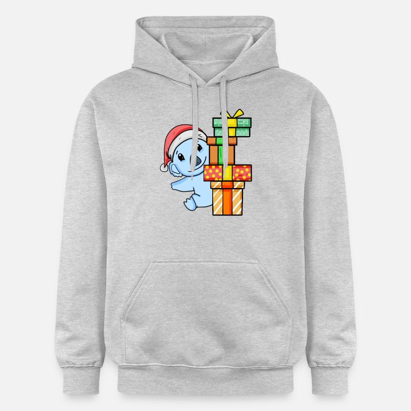 Koala de Noël avec cadeaux - Sweat à capuche Softstyle® Gildan Unisexe - gris clair chiné