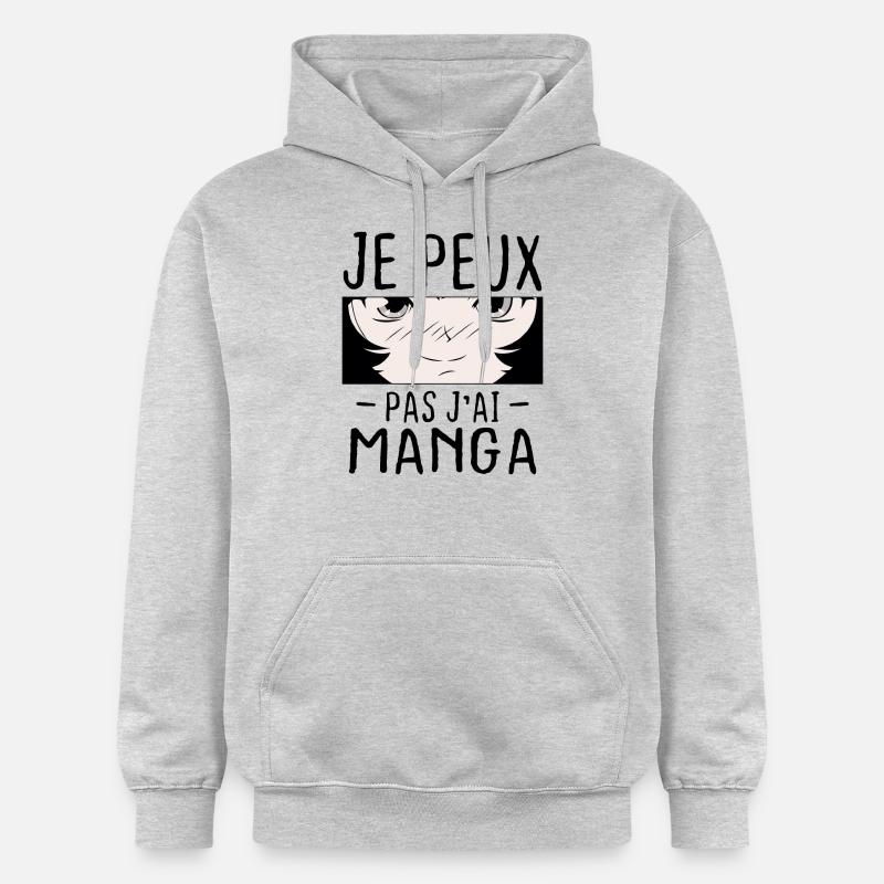 Je peux pas j'ai Manga - Sweat à capuche Softstyle® Gildan Unisexe - gris clair chiné