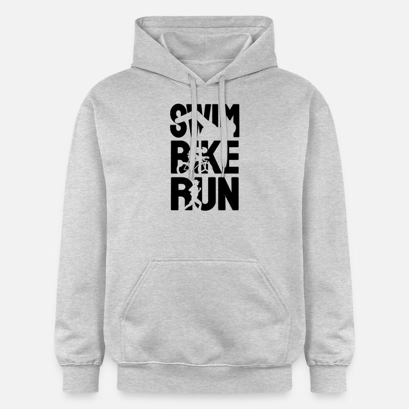 Triathlète de triathlon - Sweat à capuche Softstyle® Gildan Unisexe - gris clair chiné