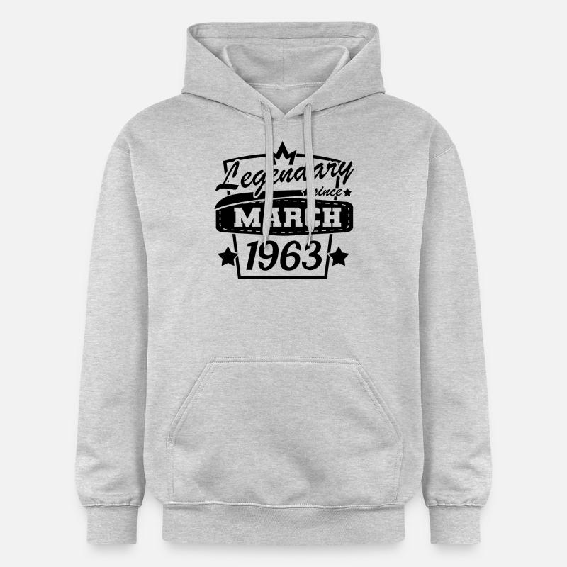 Mars 1963 Rétro Anniversaire Dictons - Sweat à capuche Softstyle® Gildan Unisexe - gris clair chiné