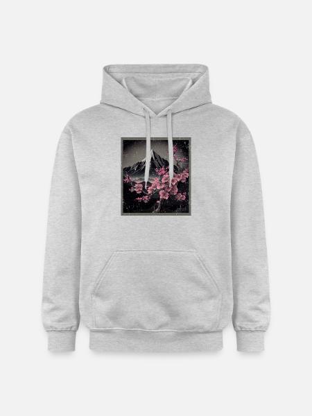 Vintage Japanese Sakura Cherry Blossom Temple - Gildan Unisex Softstyle® Midweight Hoodie - light heather grey