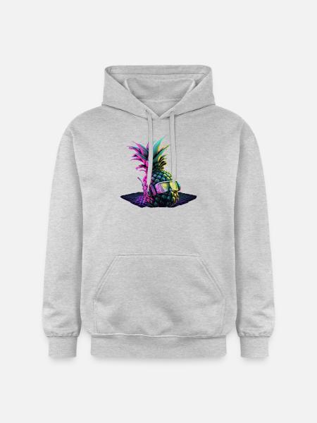 EDM Music Rave Festival Pineapple Techno - Gildan Unisex Softstyle® Midweight Hoodie - light heather grey