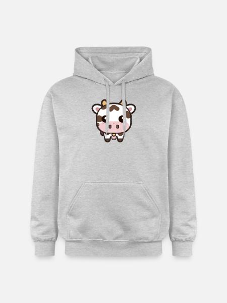 Cute Kawaii Cow - Gildan Unisex Softstyle® Midweight Hoodie - light heather grey