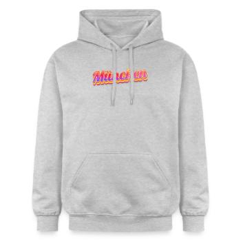 Münchnerin Münchner München - Gildan Unisex Softstyle® Midweight Hoodie - Hellgrau meliert - Vorne - Liana (172cm) & Jaron (178cm)