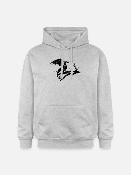Dragon Design Silhouette Dead Tree - Gildan Unisex Softstyle® Midweight Hoodie - light heather grey