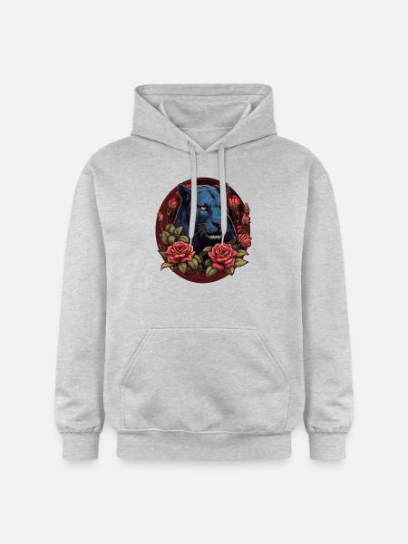 Schwarzer Panther Großkatze - Gildan Unisex Softstyle® Midweight Hoodie - Hellgrau meliert