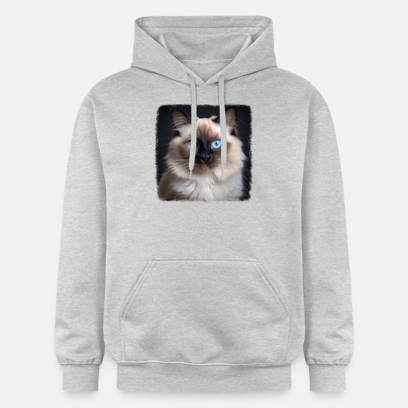 Chat de Birmanie Birma Katze - Sweat à capuche Softstyle® Gildan Unisexe - gris clair chiné