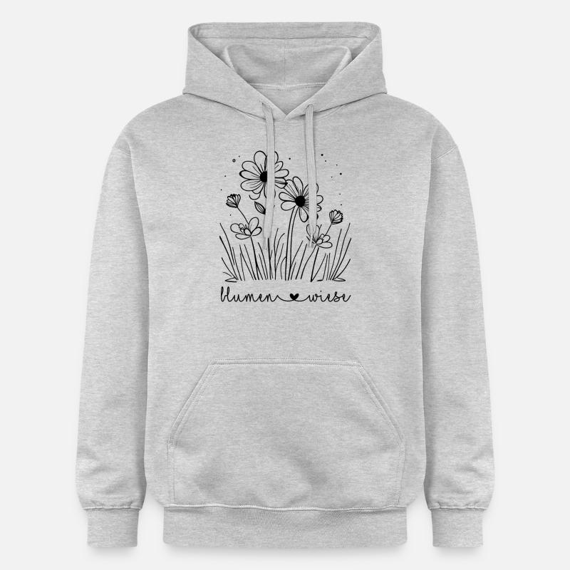 🤍Prairie de fleurs - Sweat à capuche Softstyle® Gildan Unisexe - gris clair chiné