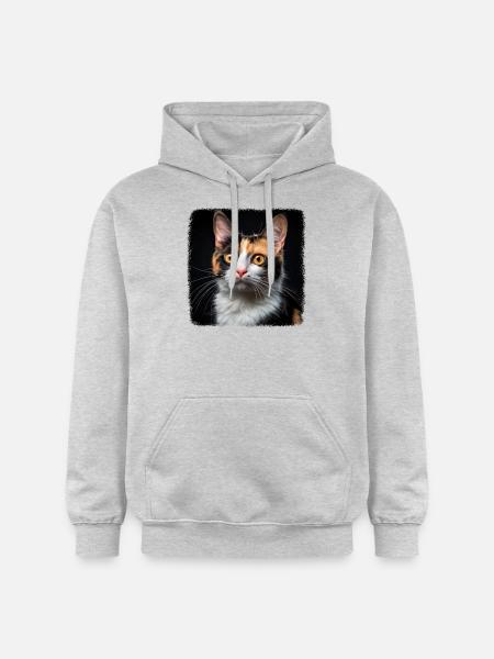 Calico Cat Glückskatze - Gildan Unisex Softstyle® Midweight Hoodie - Hellgrau meliert