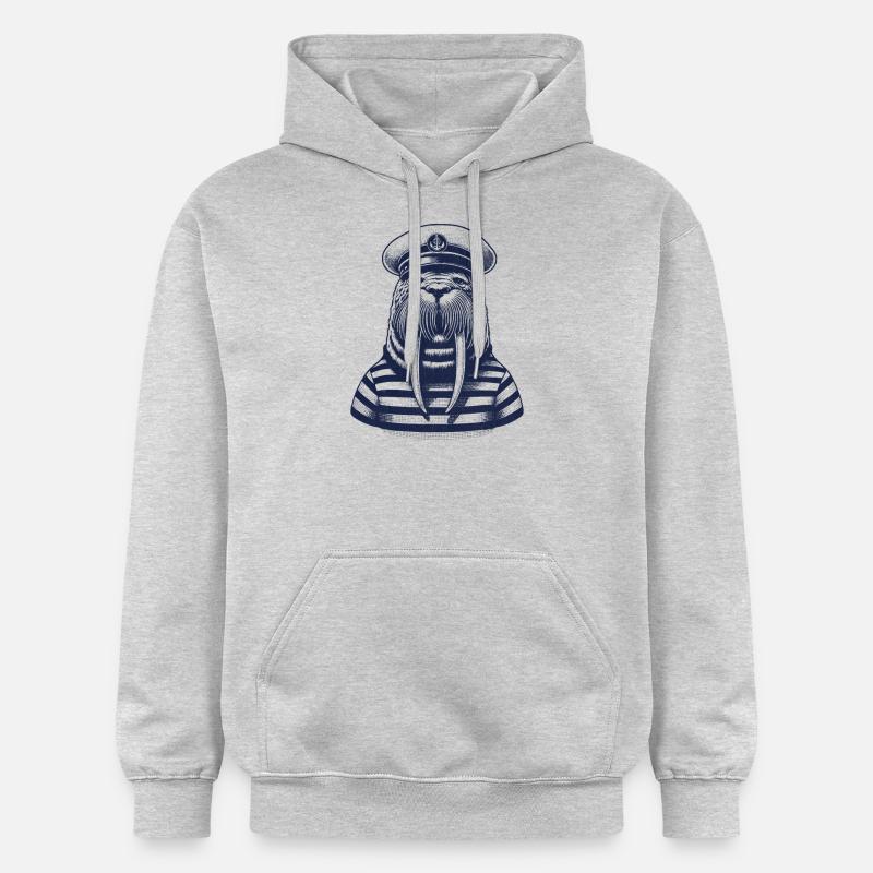 Capitaine Walrus - Sweat à capuche Softstyle® Gildan Unisexe - gris clair chiné