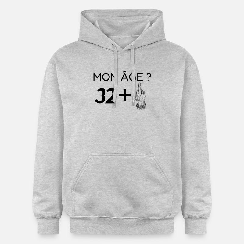 mon âge 33 - Sweat à capuche Softstyle® Gildan Unisexe - gris clair chiné