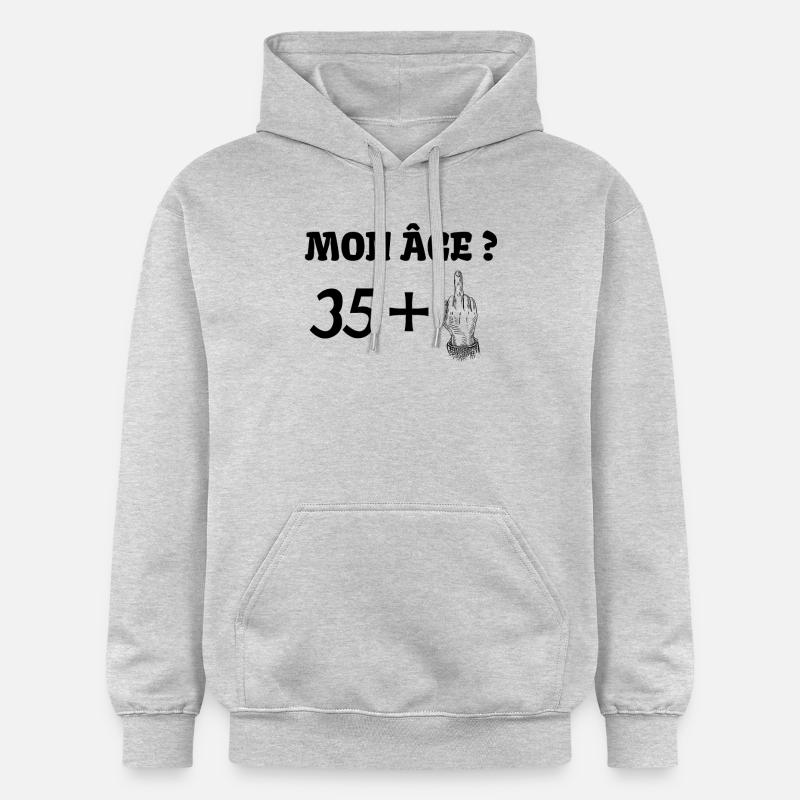 mon âge 36 - Sweat à capuche Softstyle® Gildan Unisexe - gris clair chiné