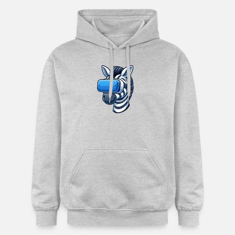 Cool Zebra VR Gamer - Sweat à capuche Softstyle® Gildan Unisexe - gris clair chiné