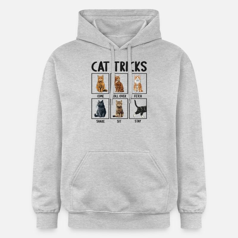 Chat Chats Astuces Chats Drôles - Sweat à capuche Softstyle® Gildan Unisexe - gris clair chiné
