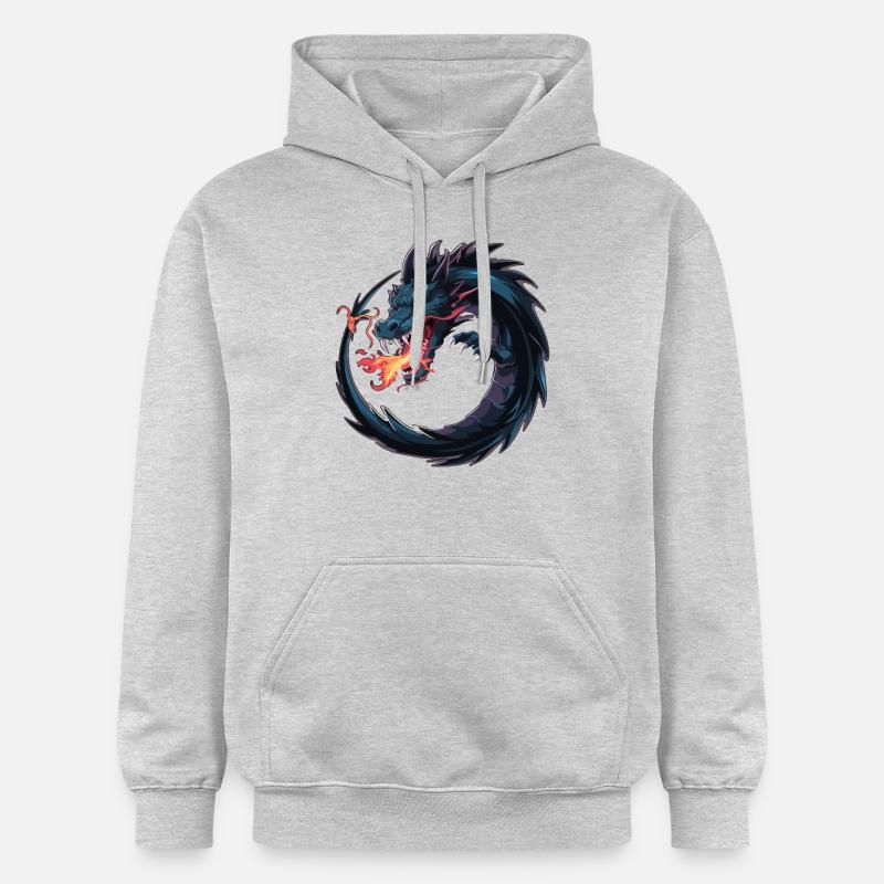 LE FEU DANS LE DRAGON - Sweat à capuche Softstyle® Gildan Unisexe - gris clair chiné