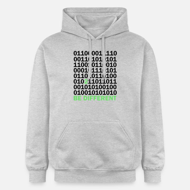Be Different Binärcode Nerd Geschenk - Gildan Unisex Softstyle® Midweight Hoodie - Hellgrau meliert