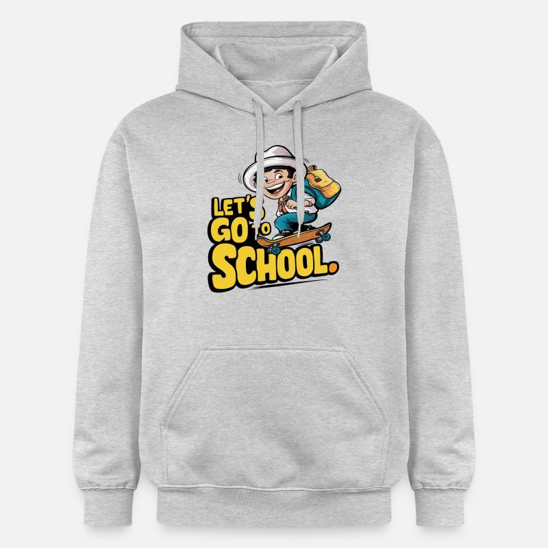 ALLONS À L’ÉCOLE - Sweat à capuche Softstyle® Gildan Unisexe - gris clair chiné
