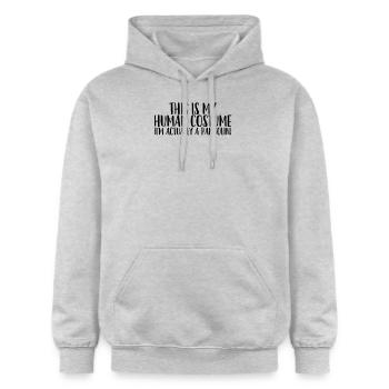 Das ist mein menschliches Kostüm, ich bin eigentlich ein Schuppentier - Gildan Unisex Softstyle® Midweight Hoodie - Hellgrau meliert - Vorne - Liana (172cm) & Jaron (178cm)