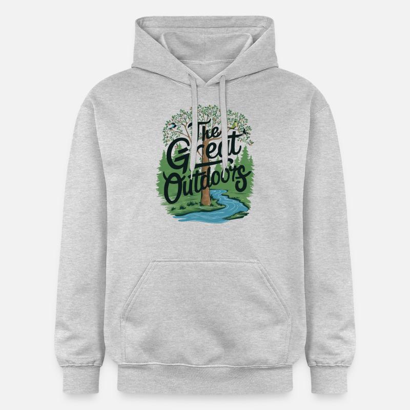 LES GRANDS ESPACES - Sweat à capuche Softstyle® Gildan Unisexe - gris clair chiné