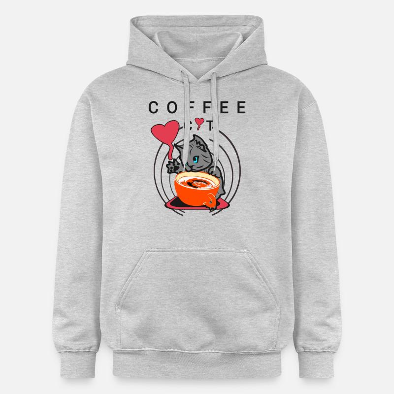 Chat du café - Sweat à capuche Softstyle® Gildan Unisexe - gris clair chiné