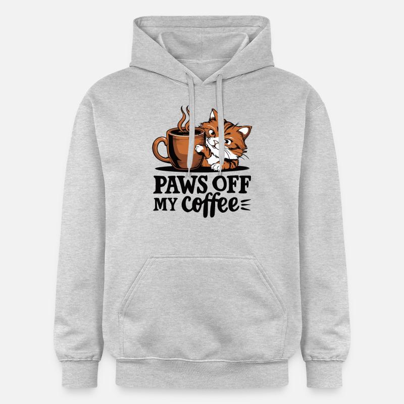 PATTES DE MON CAFÉ - Sweat à capuche Softstyle® Gildan Unisexe - gris clair chiné
