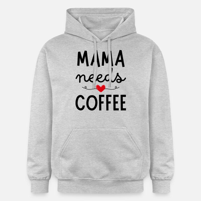 Maman a besoin de café - Sweat à capuche Softstyle® Gildan Unisexe - gris clair chiné