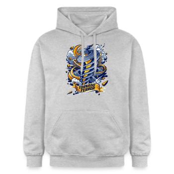 TORNADO-TERROR - Gildan Unisex Softstyle® Midweight Hoodie - Hellgrau meliert - Vorne - Liana (172cm) & Jaron (178cm)