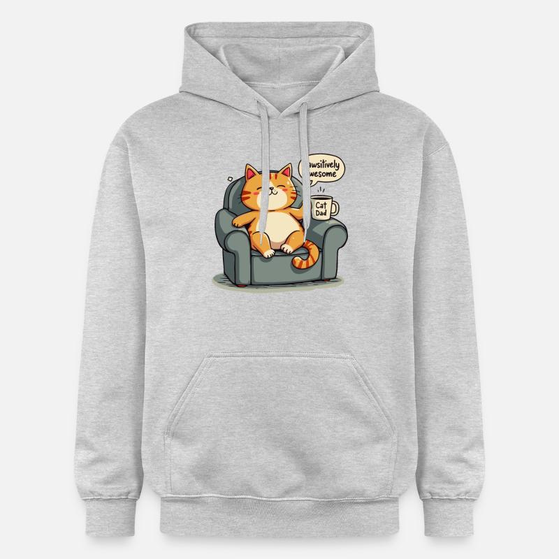 CHAT DAD - Sweat à capuche Softstyle® Gildan Unisexe - gris clair chiné