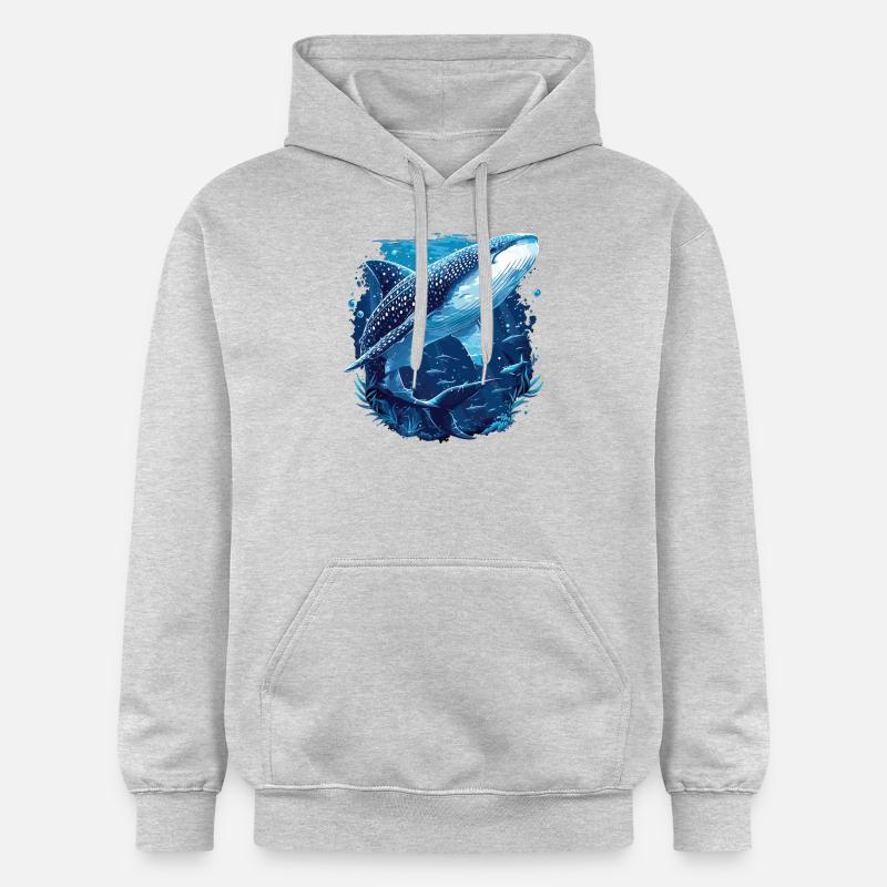 requin-baleine Requin-baleine requin-baleine - Sweat à capuche Softstyle® Gildan Unisexe - gris clair chiné