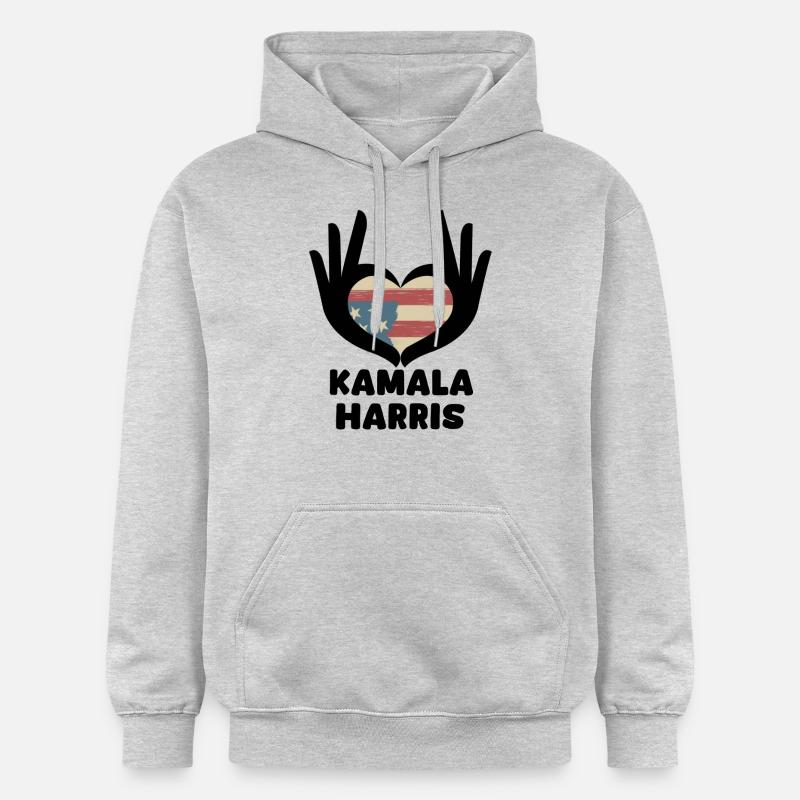 Kamala Harris Coeur Main - Sweat à capuche Softstyle® Gildan Unisexe - gris clair chiné