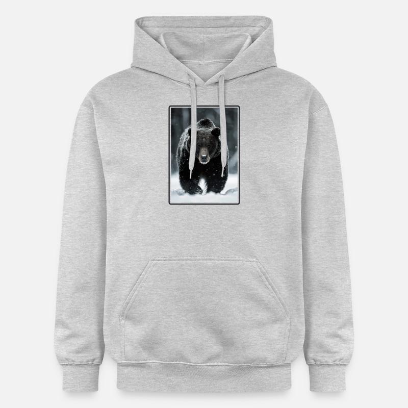 Ours Bären Bär - Sweat à capuche Softstyle® Gildan Unisexe - gris clair chiné