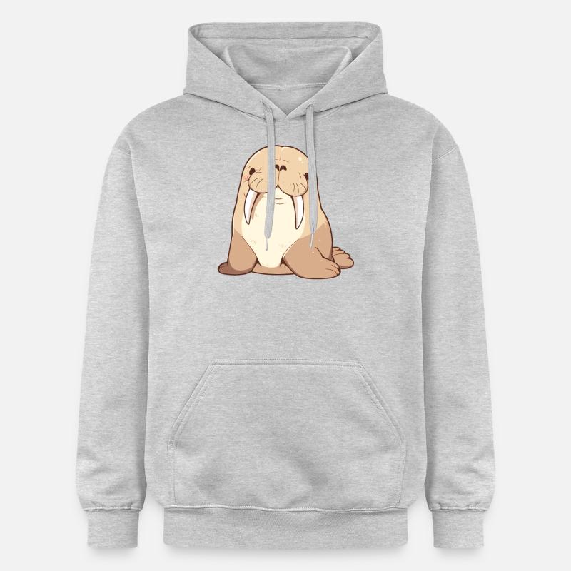 Morse Walrosse Walross - Sweat à capuche Softstyle® Gildan Unisexe - gris clair chiné
