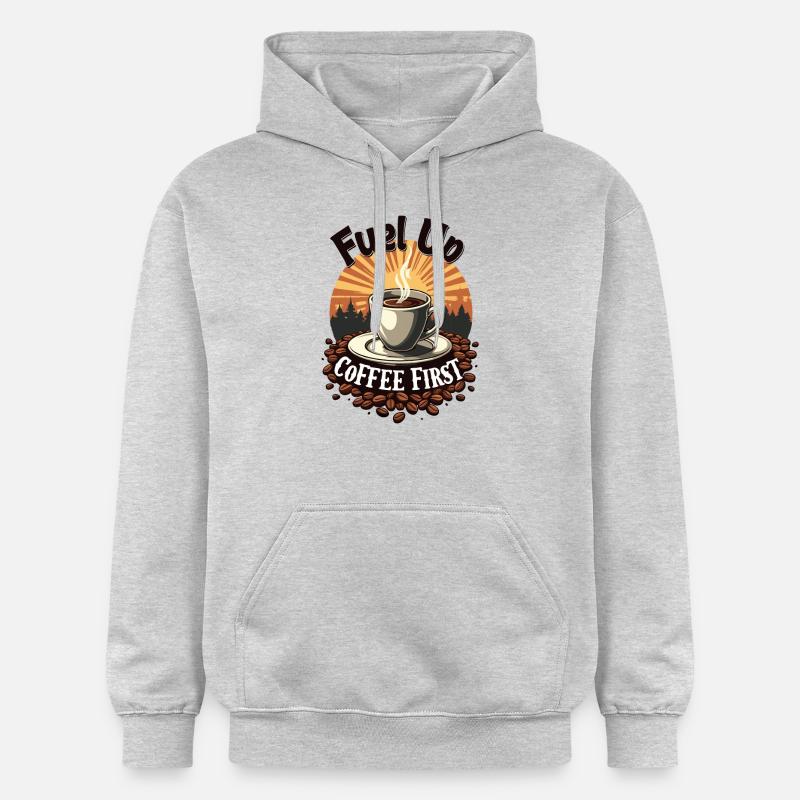 LE CAFÉ D’ABORD - Sweat à capuche Softstyle® Gildan Unisexe - gris clair chiné