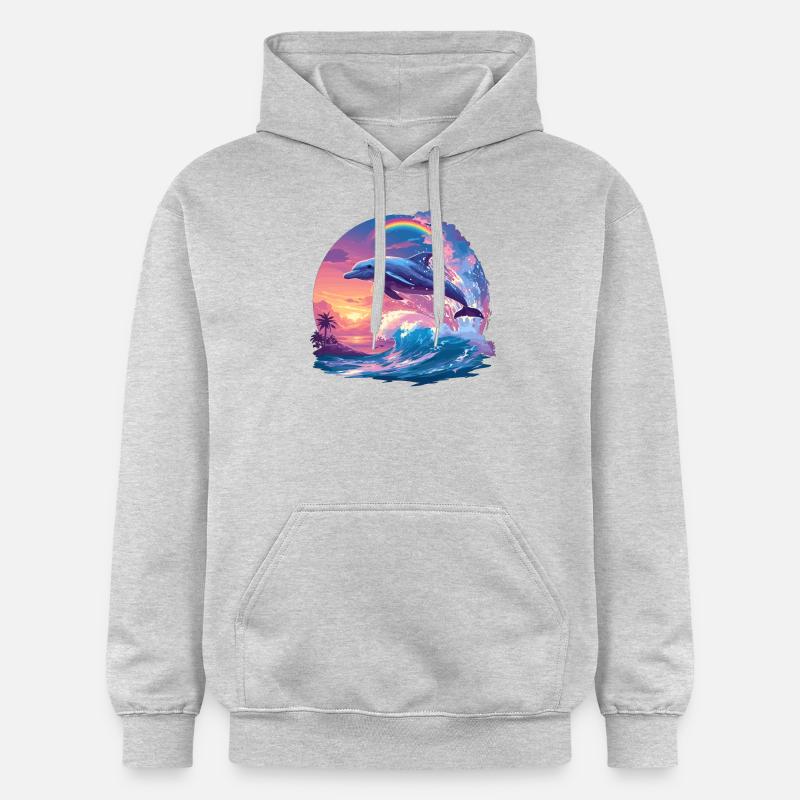 Dauphin Dauphins Dauphin - Sweat à capuche Softstyle® Gildan Unisexe - gris clair chiné