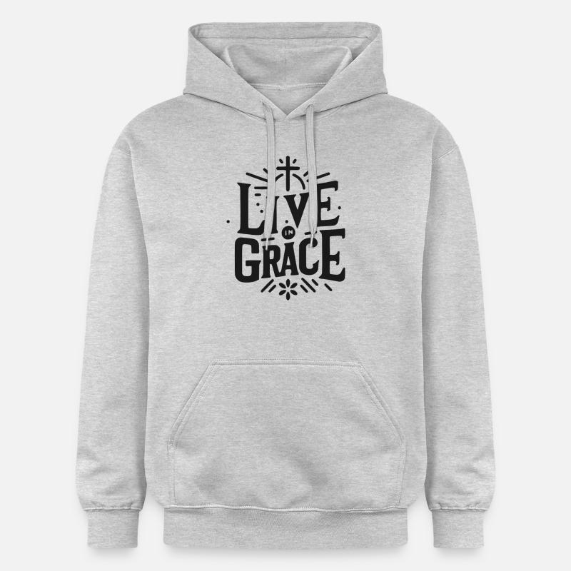 Vivre dans la grâce - Sweat à capuche Softstyle® Gildan Unisexe - gris clair chiné