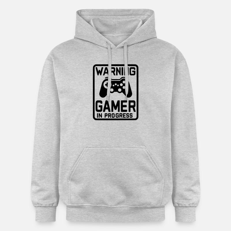 Avertissement Joueur en cours - Sweat à capuche Softstyle® Gildan Unisexe - gris clair chiné