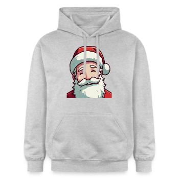 Weihnachtsmann - Gildan Unisex Softstyle® Midweight Hoodie - Hellgrau meliert - Vorne - Liana (172cm) & Jaron (178cm)