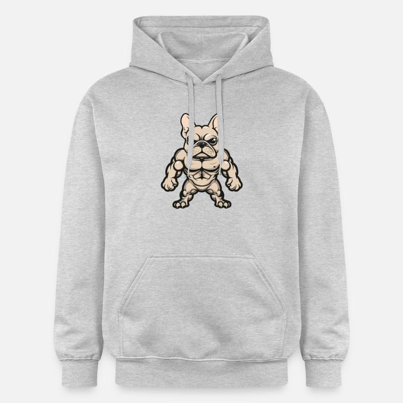 Bande dessinée de chien - Sweat à capuche Softstyle® Gildan Unisexe - gris clair chiné