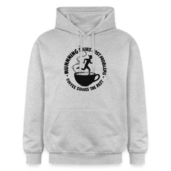 LÖSEN - Gildan Unisex Softstyle® Midweight Hoodie - Hellgrau meliert - Vorne - Liana (172cm) & Jaron (178cm)