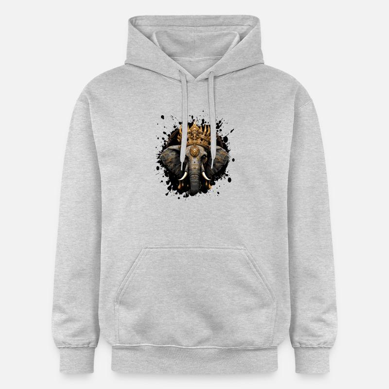 Animal de la couronne d’éléphant - Sweat à capuche Softstyle® Gildan Unisexe - gris clair chiné