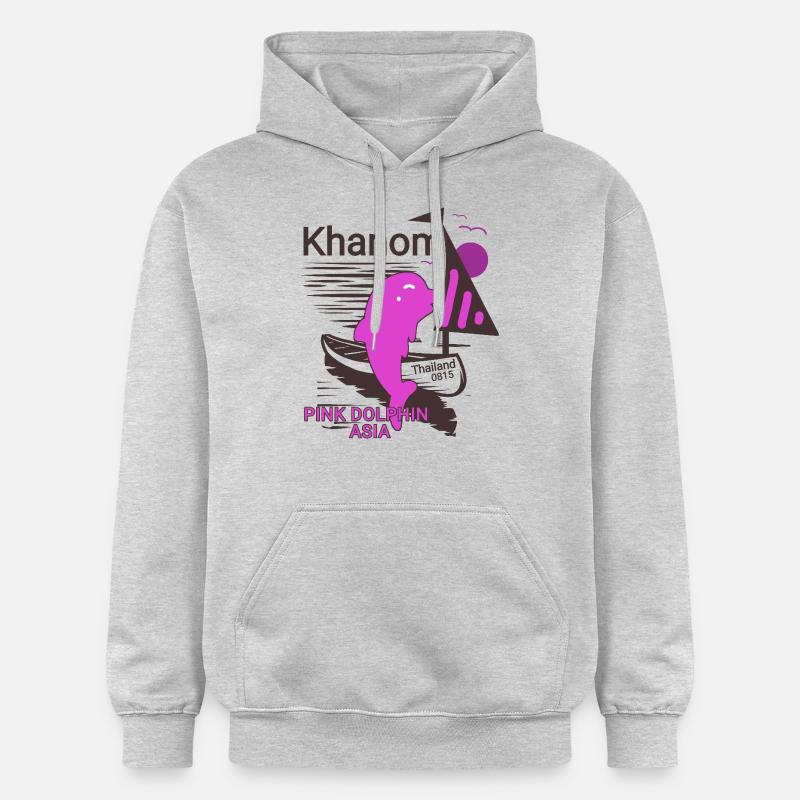 Cadeau d’amoureux des dauphins - Sweat à capuche Softstyle® Gildan Unisexe - gris clair chiné