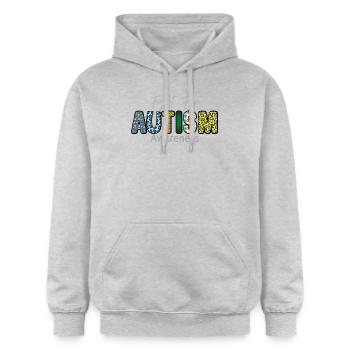 Lutte pour la sensibilisation à l’autisme Conception colorée Lutte pour - Sweat à capuche Softstyle® Gildan Unisexe - gris clair chiné - Devant - Liana (172cm) & Jaron (178cm)