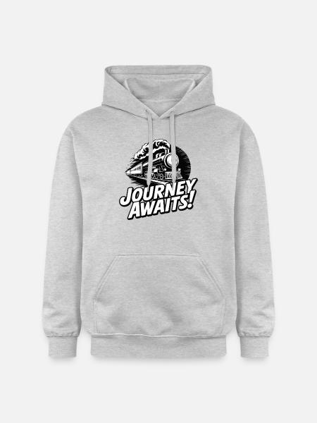 TRAIN JOURNEY AWAITS - Gildan Unisex Softstyle® Midweight Hoodie - light heather grey