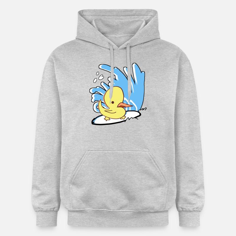 Surfin’Duck - Sweat à capuche Softstyle® Gildan Unisexe - gris clair chiné