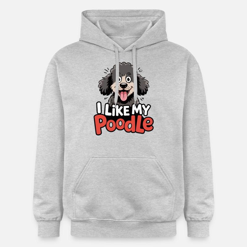 J’aime mon Caniche Hundeliebe - Sweat à capuche Softstyle® Gildan Unisexe - gris clair chiné